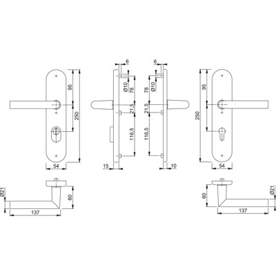 Produktbild von HOPPE® - SI-DRG 1400/3332ZA/3310,LS ov.,15mm,ES1,ZA/PZ 92/10,F1,TS 67-72