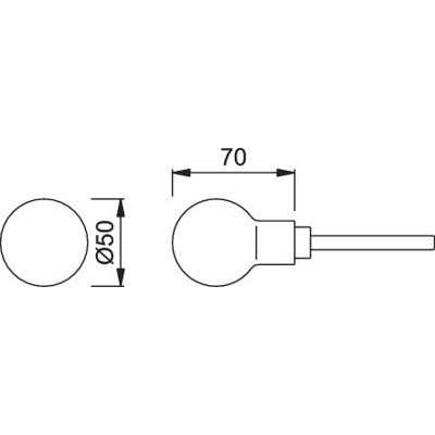 Produktbild von HOPPE® - Knopfstiftteil 50, 8mm, TS 25-48, F1 eloxiert