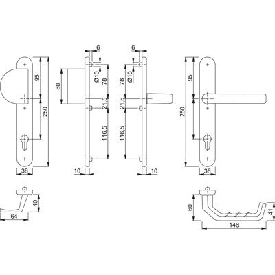 Produktbild von HOPPE® - Wechselgarnitur Liverpool 554/3357N/1313G, LS,PZ92/8,F1-2,TS 67-72