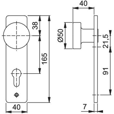 Produktbild von HOPPE® - Halbgarnitur 58/202K, KS,PZ72,F1,TS 40,TS 37-42,o. No.