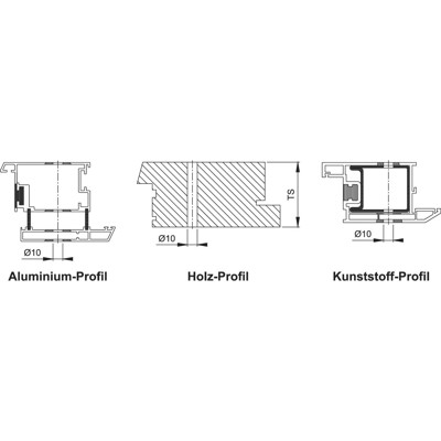 Produktbild von HOPPE® - Stoßgriff-Befestigung System Nr.5,paarw.,TS 67-77