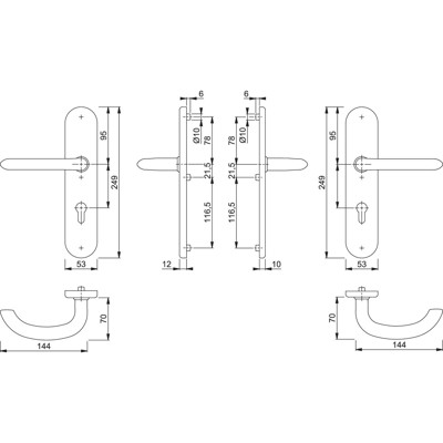 Produktbild von HOPPE® - SI-DRG E1138Z/3331/3310,LS ov.,12mm,ES1/PZ 72/8,F69,TS 42-47