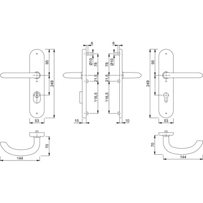 Produktbild von HOPPE® - SI-DRG E1138Z/3332ZA/3310,LS ov.,15mm,ES1,ZA/PZ 92/10,F69,TS 67-72