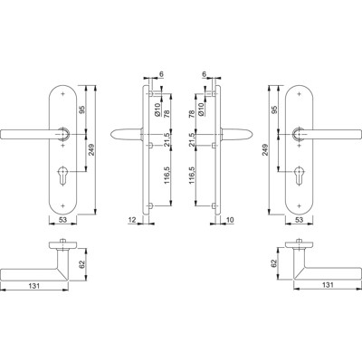 Produktbild von HOPPE® - SI-DRG E1140Z/3331/3310,LS ov.,12mm,ES1/PZ 72/8,F69,TS 42-47