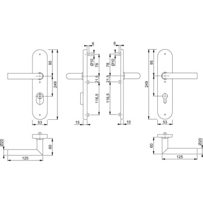 Produktbild von HOPPE® - SI-DRG E1400Z/3332ZA/3310,LS ov.,15mm,ES1,ZA/PZ 92/10,F69,TS 67-72