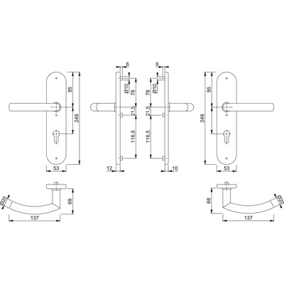 Produktbild von HOPPE® - SI-DRG E1430Z/3331/3310,LS ov.,12mm,ES1/PZ 92/10,F69,TS 67-72