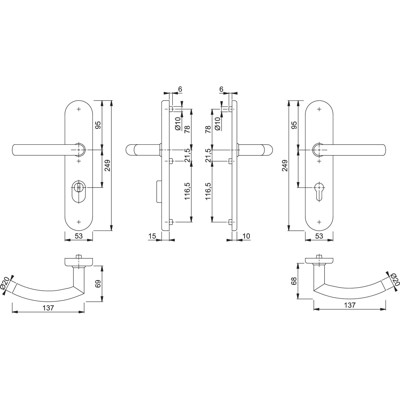 Produktbild von HOPPE® - SI-DRG E1430Z/3332ZA/3310,LS ov.,15mm,ES1,ZA/PZ 92/10,F69,TS 67-72