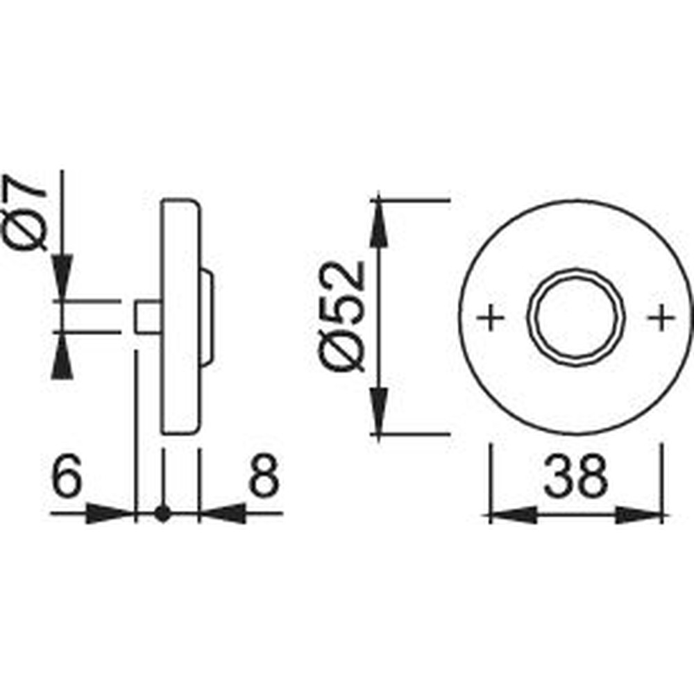HOPPE® Drückerrosettenpaar E42KV,rund, 8mm,TS 37-42,F69 Produktbild img3 L