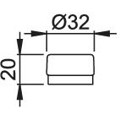 Produktbild von HOPPE® - Wandtürstopper, mit aufgesetztem Gummipuffer, E487,Ø 32mm, edelstahl m