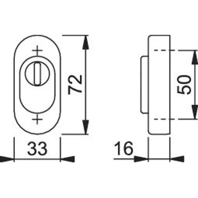 Produktbild von HOPPE® - Schutzrosette E55S-ZA,oval,16mm,ZA/PZ,F69