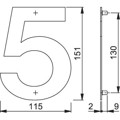 Produktbild von HOPPE® - OA-Hausnummer, E600-609 Ziffer 5, edelstahl matt