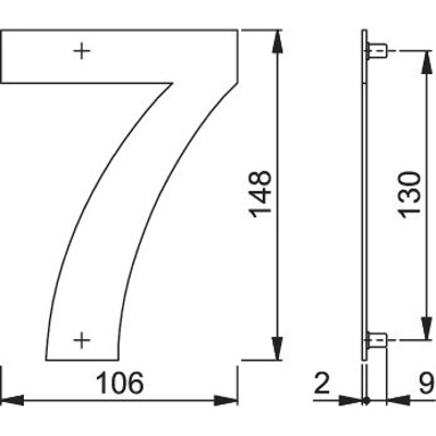 Produktbild von HOPPE® - OA-Hausnummer, E600-609 Ziffer 7, edelstahl matt