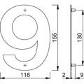 Produktbild von HOPPE® - OA-Hausnummer, E600-609 Ziffer 9, edelstahl matt