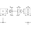 Produktbild von HOPPE® - Schlüsselrosettenpaar E847NS,eckig,WC/S, 2mm,TS 35-45,F69