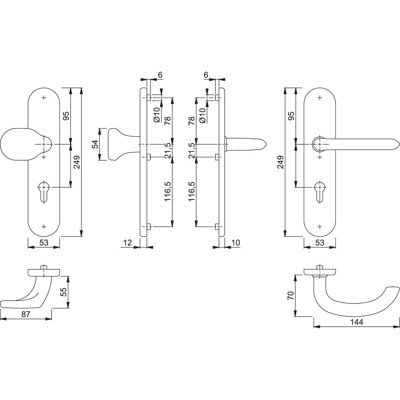 Produktbild von HOPPE® - SI-WSG E86G/3331/3310/1138Z,LS ov.,12mm,ES1/PZ 72/8,F69,TS 42-47