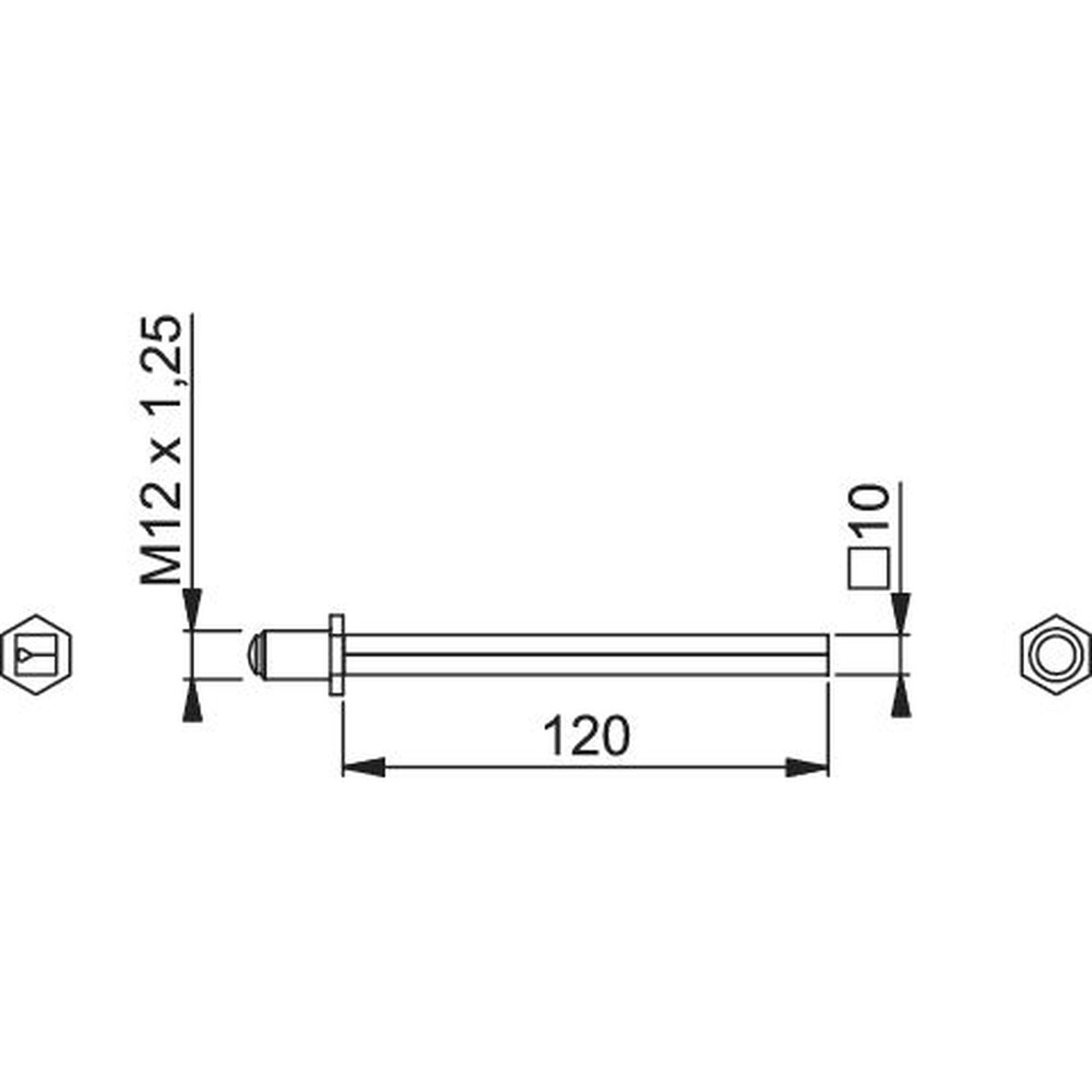 HOPPE® Rollenwechselstift FDW, 10x120mm,TS 77-98 verzinkt Produktbild img2 L