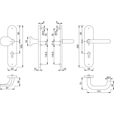 Produktbild von HOPPE® - SI-WSG FS-86G/3331/3310/138F,LS ov.,12mm,ES1/PZ 72/9,F1,TS 42-47