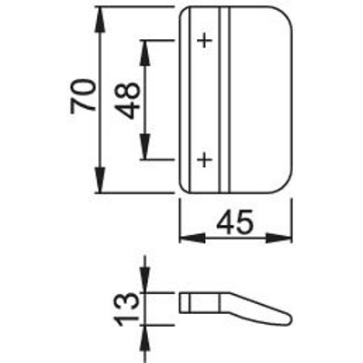 Produktbild von HOPPE® - Ziehgriff, ohne Steg, 70mm, K435, Kunststoff, signalweiß matt