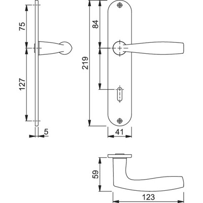 Produktbild von HOPPE® - Drückergarnitur Vitória M1515/302, LS,BB72/8,F71,TS 37-47,o. No.