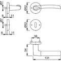 HOPPE® Drückergarnitur Bergen M1602/19KV/19KVS,BB,8,F49/F9,TS 37-42 Produktbild img3 S