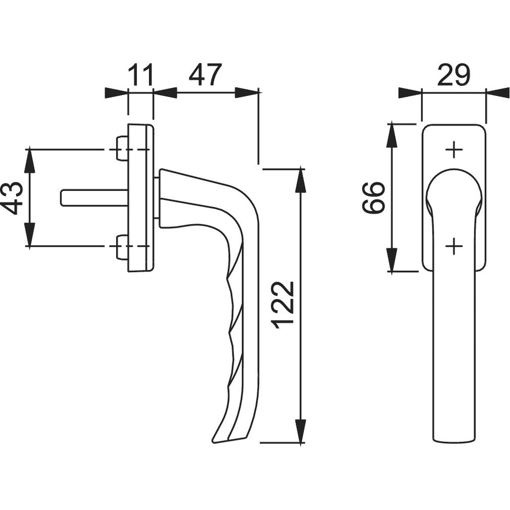HOPPE® Fenstergriff,VK7, weiß verkehrsweiß beschichtet F9016 Produktbild img2 L