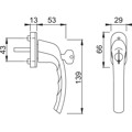 Produktbild von HOPPE® - DK-Fenstergriff,abschließbar,Tôkyô 0710S/U26 100NM, 7/32, F1