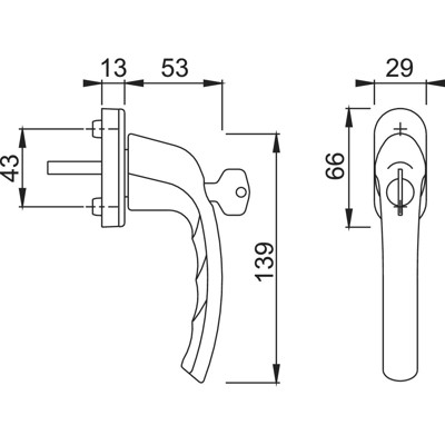 Produktbild von HOPPE® - DK-Fenstergriff,abschließbar,Tôkyô 0710S/U26 100NM, 7/32, F1