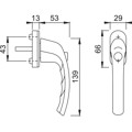 Produktbild von HOPPE® - DK-Fenstergriff,abschließbar,Tôkyô 0710SV/U26, 7/40, F9016