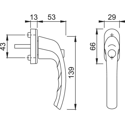 Produktbild von HOPPE® - DK-Fenstergriff,abschließbar,Tôkyô 0710SV/U26, 7/40, F9016