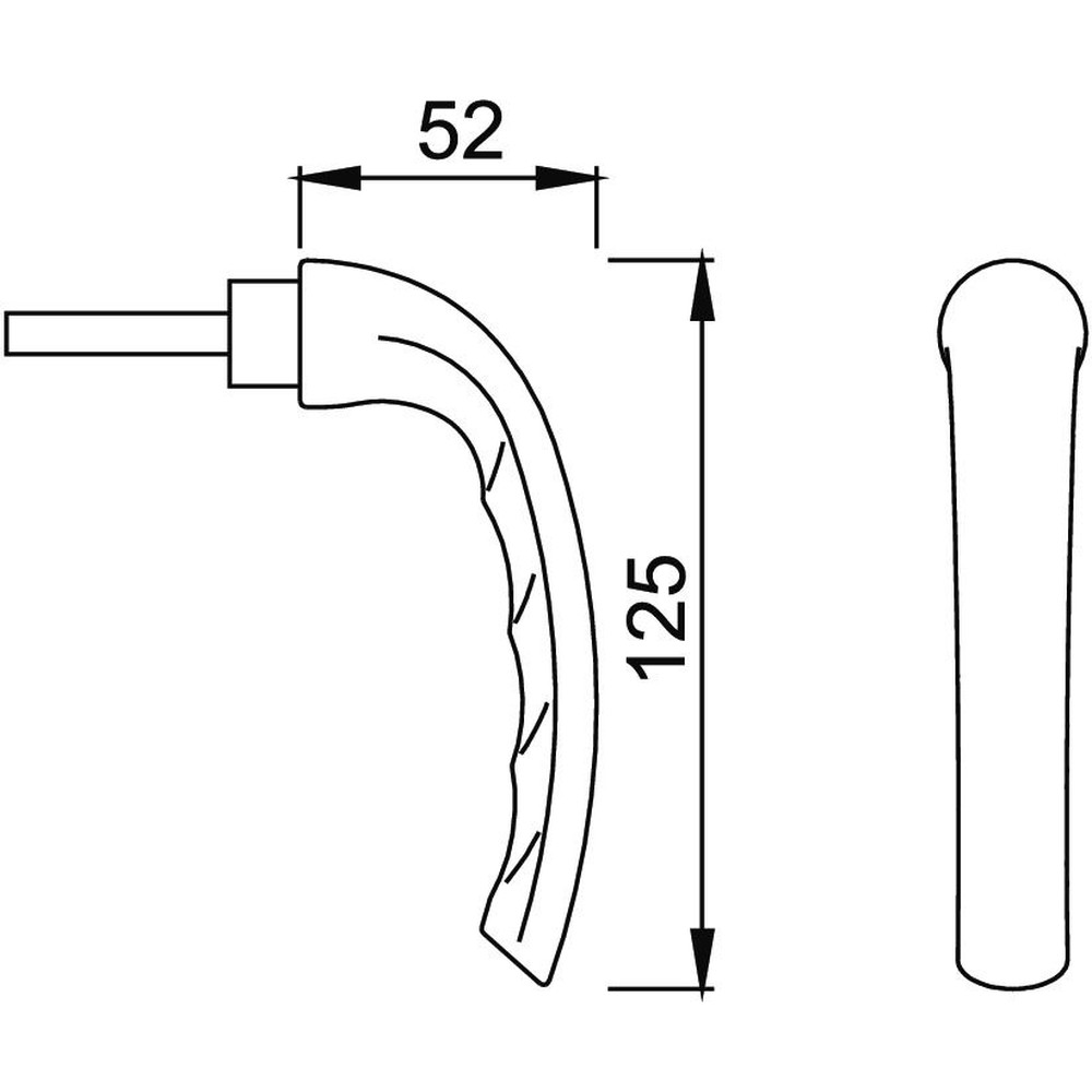 HOPPE® FT-Steckgriff, Tôkyô SG0710RH, mit Vierkantstift,VK7, ALU, verkehrsweiß besch. Produktbild img3 L