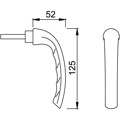 Produktbild von HOPPE® - FT-Steckgriff, Tôkyô SG0710RH, mit Vierkantstift,VK7, ALU, verkehrswei