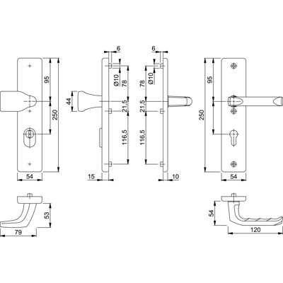 Produktbild von HOPPE® - SI-WSG 78G/2222ZA/2410/113,LS eck.,15mm,ES1,ZA/PZ 72/8,F1,TS 41-46