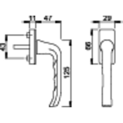 Produktbild von HOPPE® - Fenstergriff,VK7, weiß verkehrsweiß beschichtet F9016