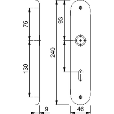 Produktbild von HOPPE® - Langschildpaar 273P, oval o. No., BB 72, F1