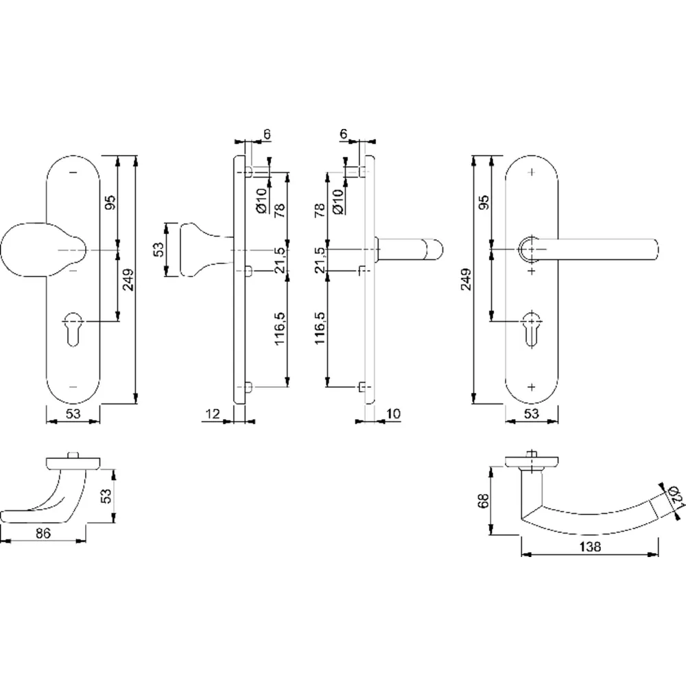 HOPPE® SiWeGrtE86G/3332ZA/3310/1 0ZSSTES1F69 8PZ-72 37-42 Produktbild img2 L