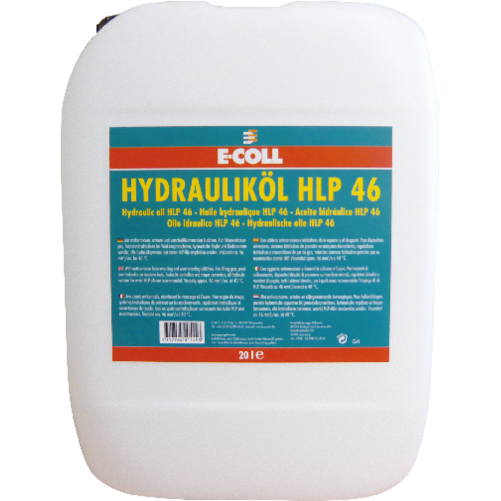 E-COLL Hydrauliköl HLP 46 silikonfrei schaumhemmende Zusätze 20 Liter Kanister Produktbild img2 L
