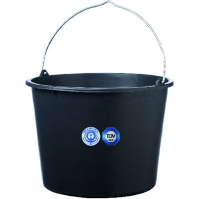 Produktbild von null - Baueimer 12L, schwarz, Knopfbügel, L-Skala