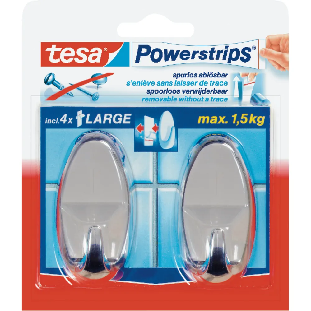 tesa® Powerstrips Haken Large Oval weiss Produktbild img3 L