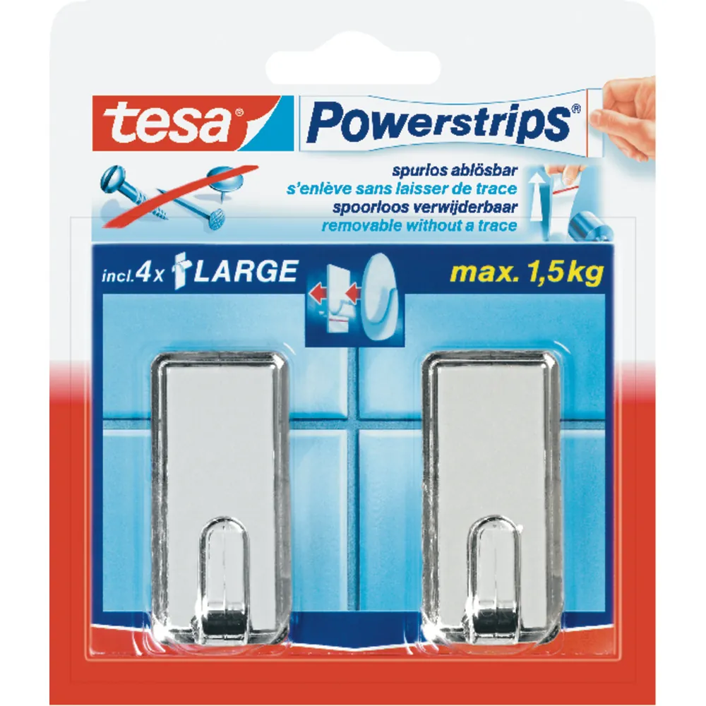 tesa® Powerstrips Haken Large Oval weiss Produktbild img4 L