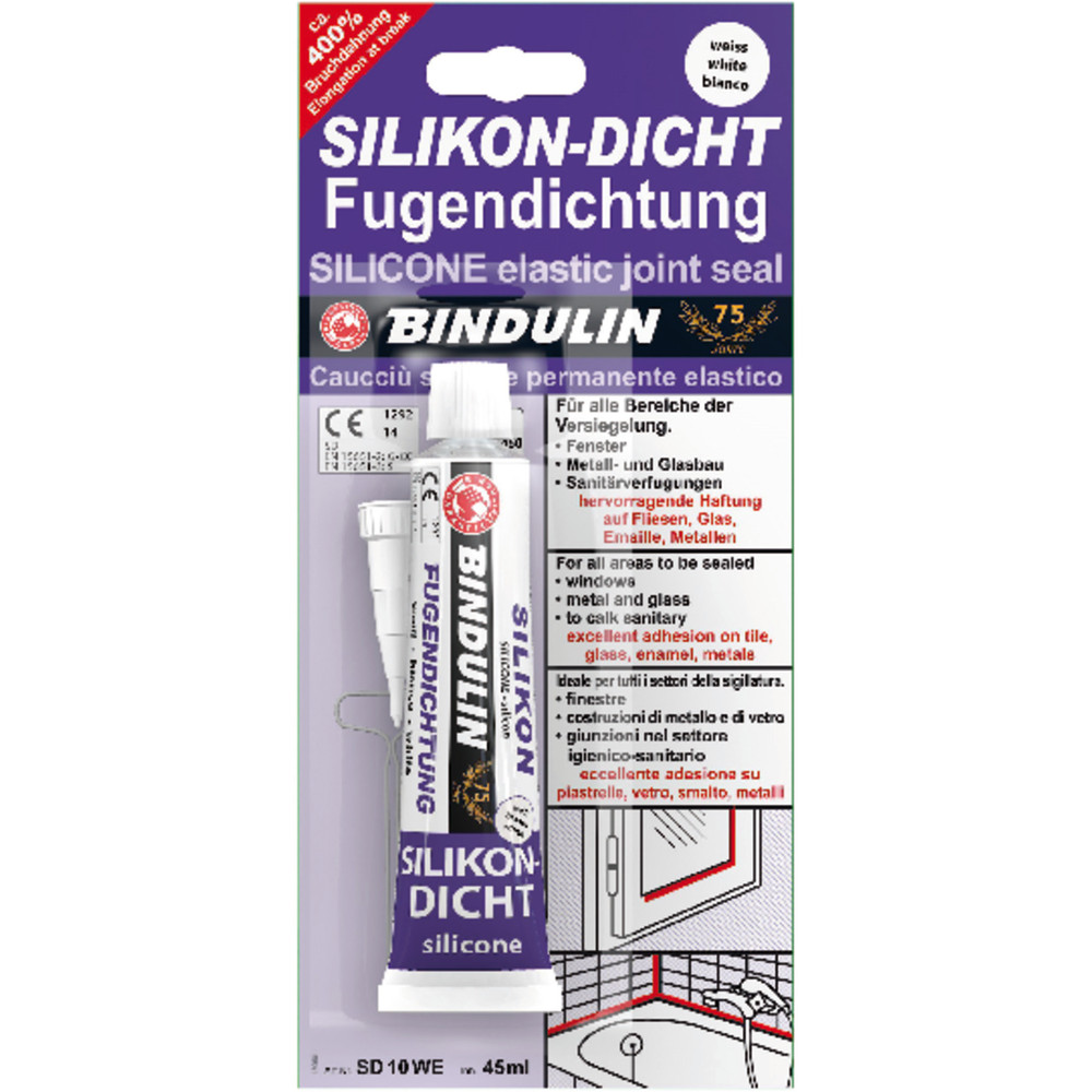 BINDULIN Silicon-Dicht 50ml/45g weiß SD10 WE Produktbild img1 L