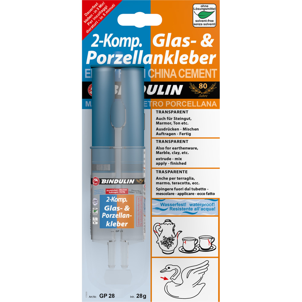BINDULIN Glas- und Porzellankleber GP28, 28g Produktbild img1 L