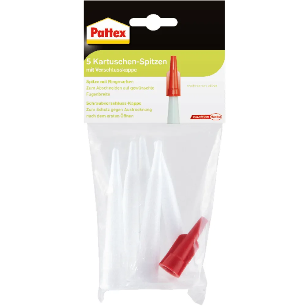 Pattex Kartuschenspitzen Beutel (5 Stück + Kappe) Produktbild img1 L
