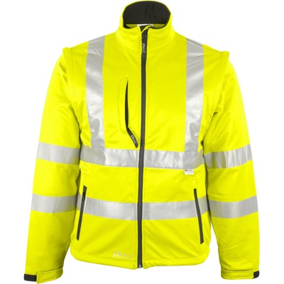 Prevent® Warnschutz-Softshell-Jacke, Ärmel abtrennbar, warngelb, Größe M