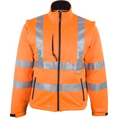 Prevent® Warnschutz-Softshell-Jacke, Ärmel abtrennbar, warnorange, Größe L