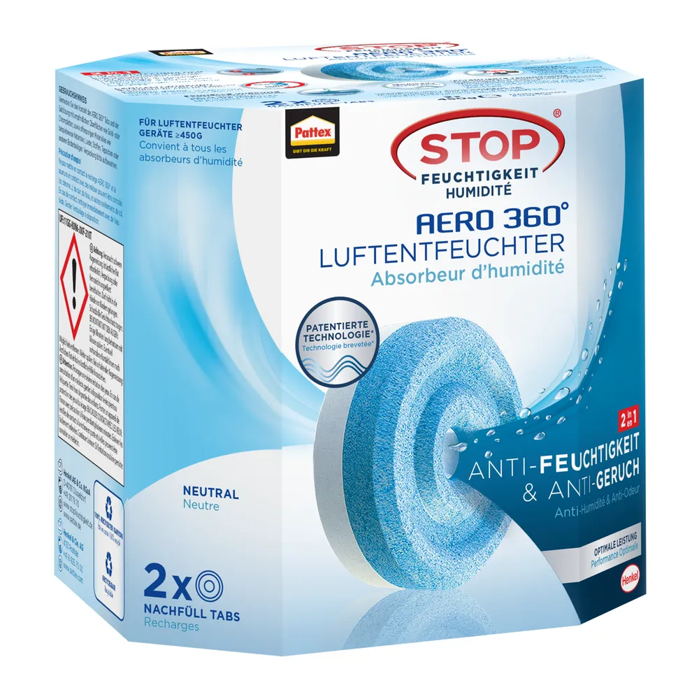Pattex Luftentfeuchter Aero 360 Granulat Nachfüllpack 2x450gr Produktbild img1 L