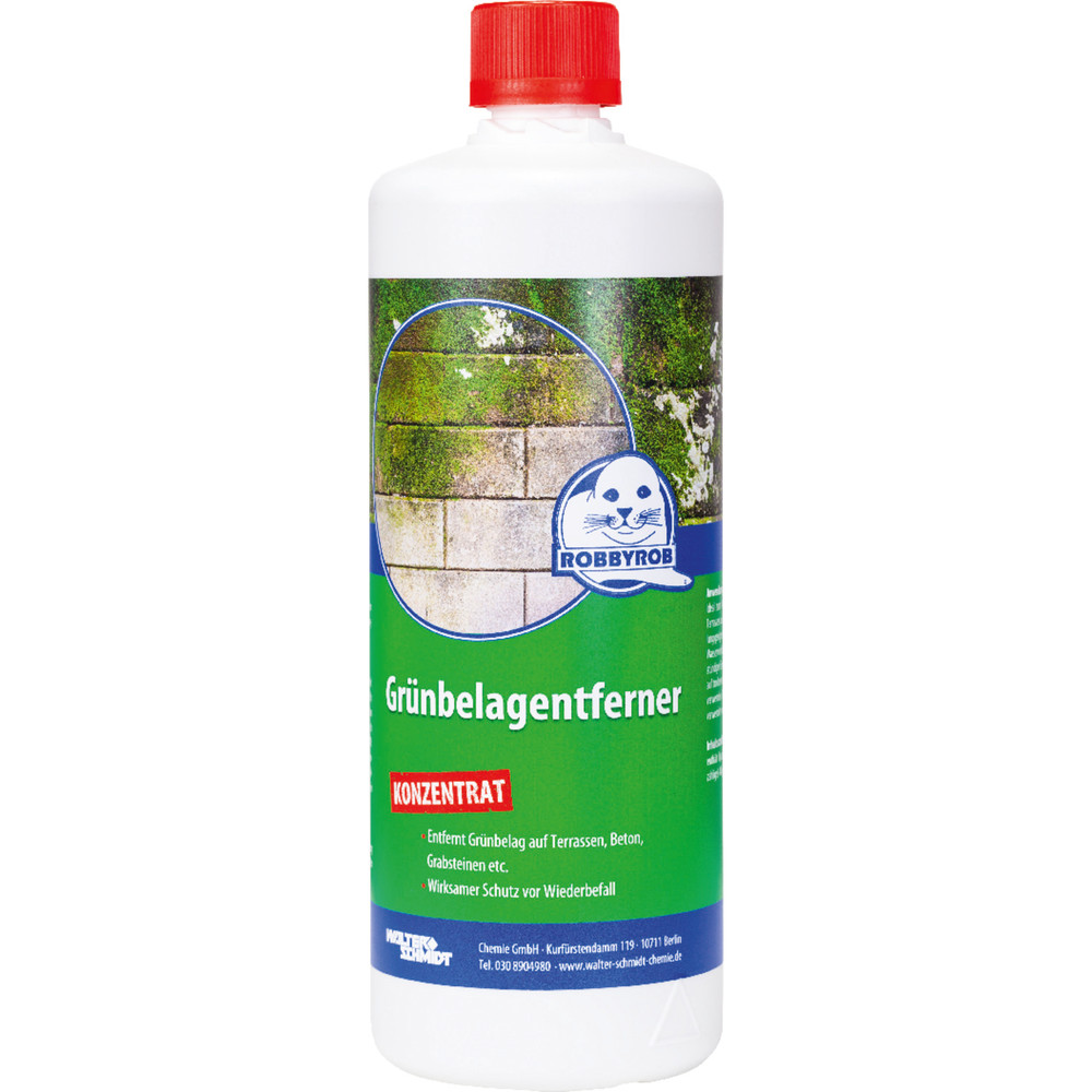 ROBBYROB Grünbelag-Entferner Konzentrat, farblos, silikonfrei 1L Flasche Produktbild img1 L