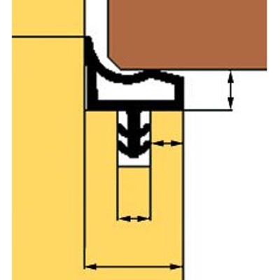 Produktbild von TRELLEBORG - Zimmertür-Dichtung,L8002,TSP-Last weiß