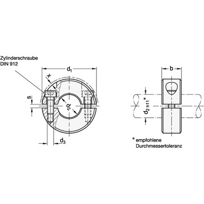 Produktbild von Ganter Norm® - Geteilte Stellringe, Edelstahl (707.2-60-B32-A4)