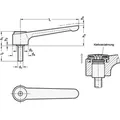 Produktbild von Ganter Norm® - Verstellbare Flachspannhebel, Zink-Druckguss, Schraube Edelstahl