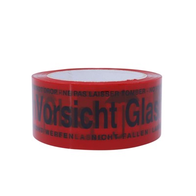 Produktbild von gws Tapes - 40041 Warnband PP Packband, 66 m x 50 mm, Vorsicht Glas